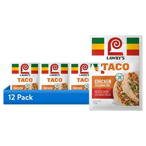 (12 pack) Lawry's Chicken Taco Spices & Seasonings, 1.0 oz Packet