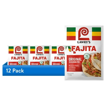 (12 pack) Lawry's Fajitas Spices & Seasonings, 1.27 oz Packet