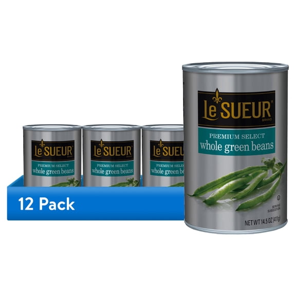 (12 pack) Le Sueur Premium Whole Green Beans, 14.5 oz, Can