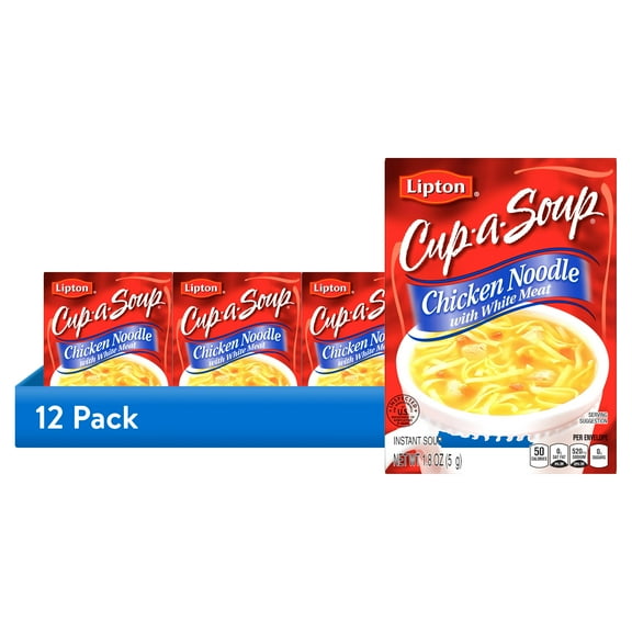(12 pack) Lipton Cup-a-Soup Chicken Noodle, 1.8 oz, 4 Pack