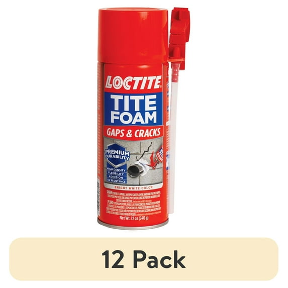 (12 pack) Loctite Tite Foam Insulating Foam Sealant Gaps & Cracks, Pack of 1, White 12 oz Can