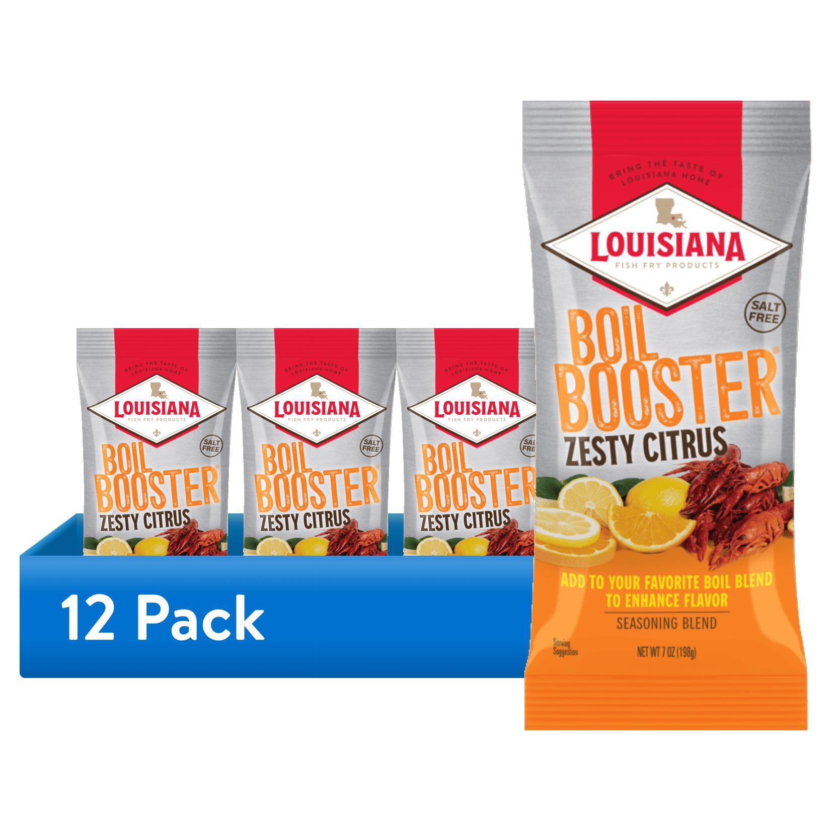 (12 pack) Louisiana Fish Fry Products Boil Booster Zesty Citrus Seasoning Mix, 7 oz Bag