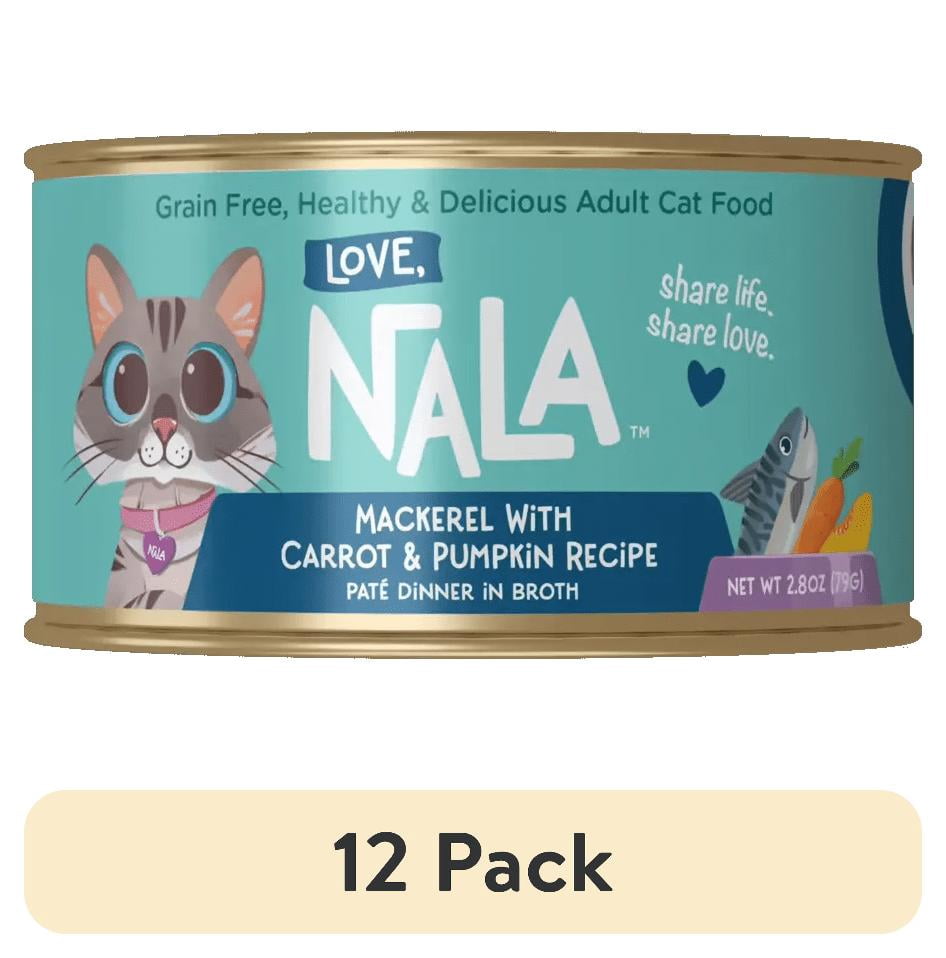 (12 pack) Love, Nala Mackerel Pate with Carrot & Pumpkin Recipe in Broth Adult Cat Food