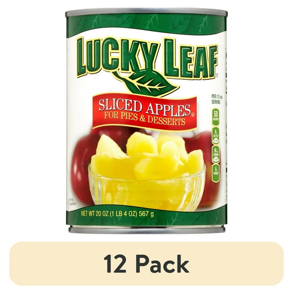(12 pack) Lucky Leaf Sliced Apples for Pies and Desserts 20oz Can