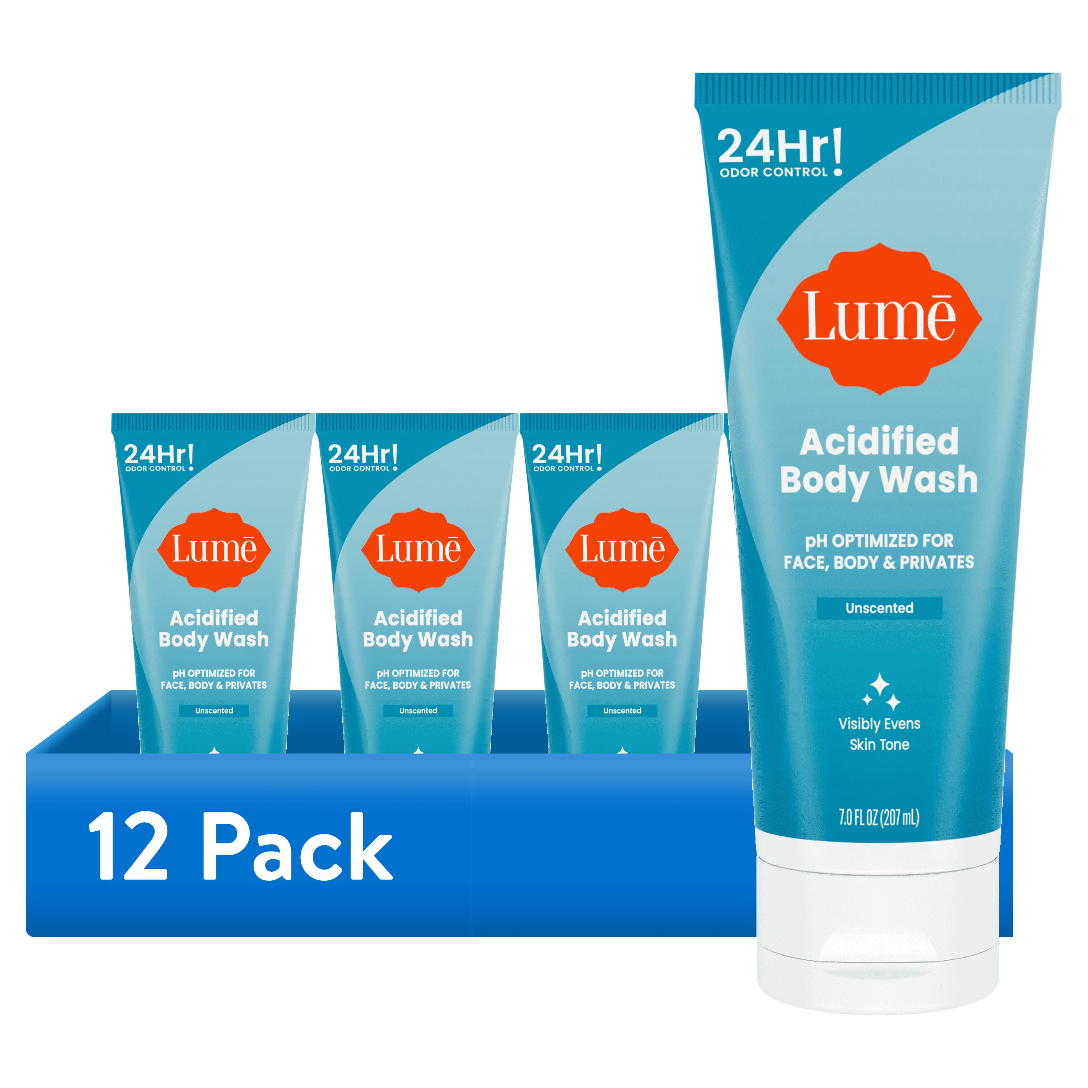 (12 pack) Lume Hydrating Acidified Body Wash Gel, Unscented, 7 fl oz