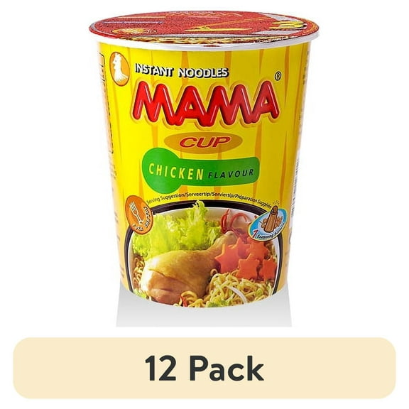 (12 pack) MAMA Instant Chicken Cup Noodles, 2.47 Oz