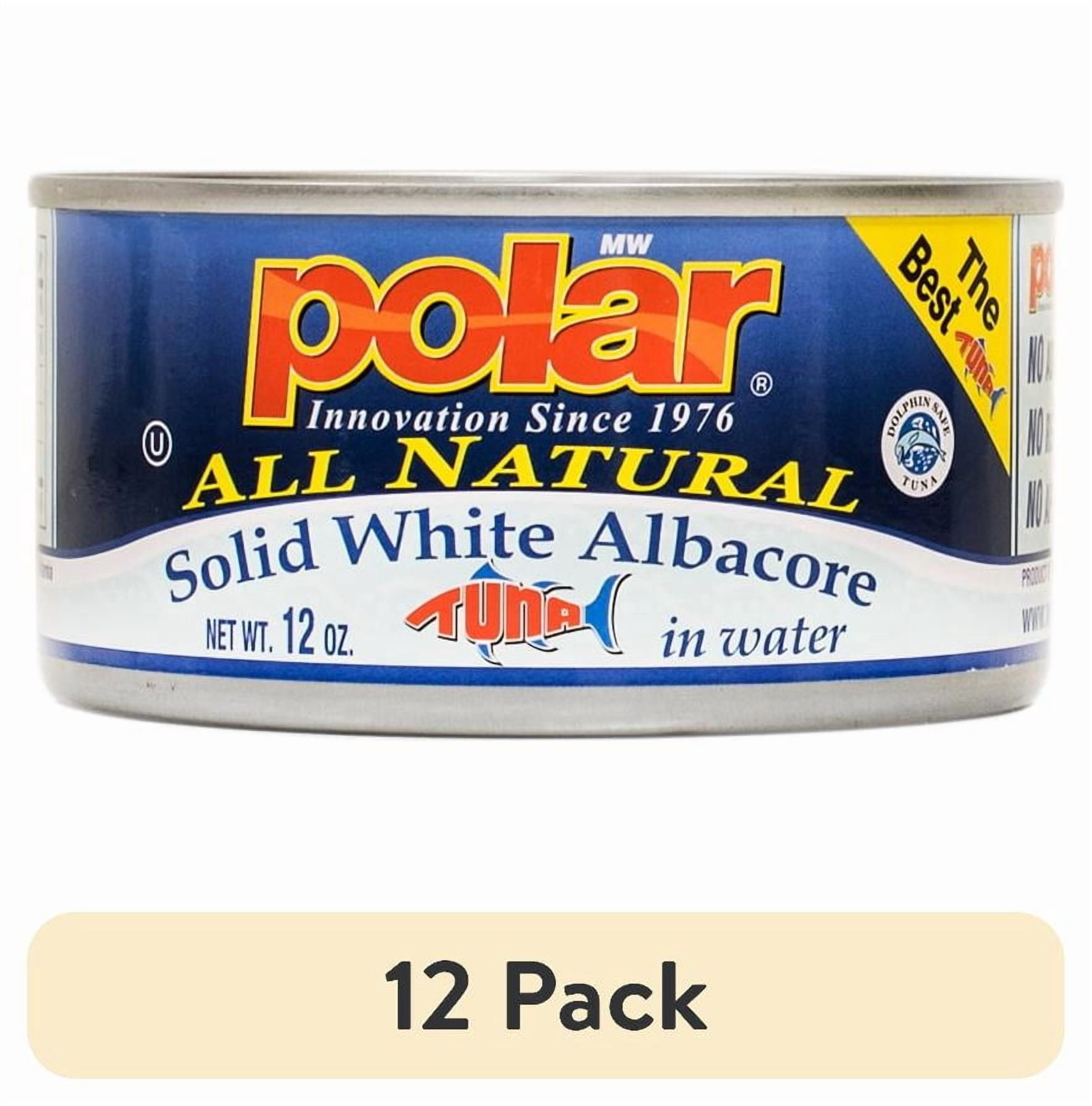 (12 pack) Polar, Solid White Albacore Tuna in Water, Wild-Caught, 12 oz Can, All Natural, Kosher, GMO-Free