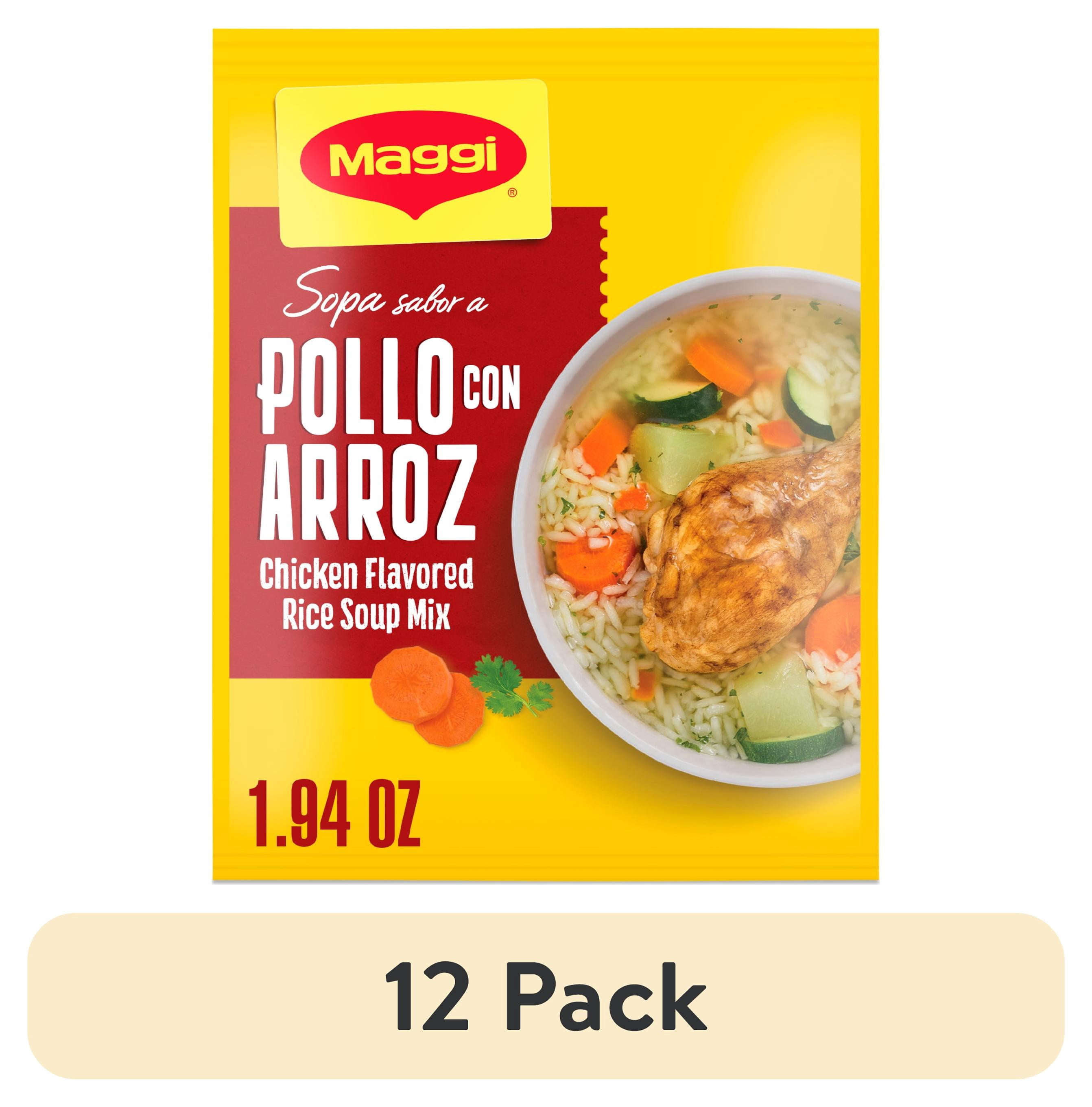 (12 pack) Maggi Sopa Sabor A Pollo Con Arroz Chicken Flavored Rice Soup Mix, Instant Soup Packets 1.94 oz