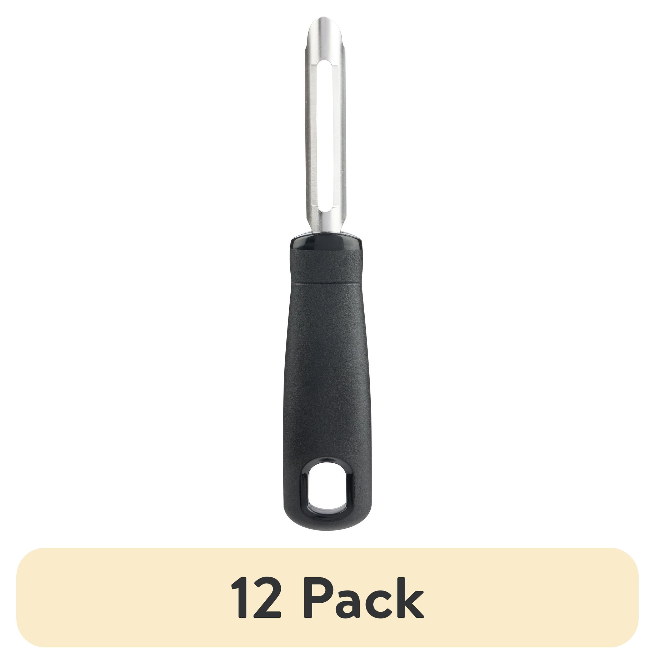 (12 pack) Mainstays 6in Stainless Steel Fruit and Vegetable Peeler, Black