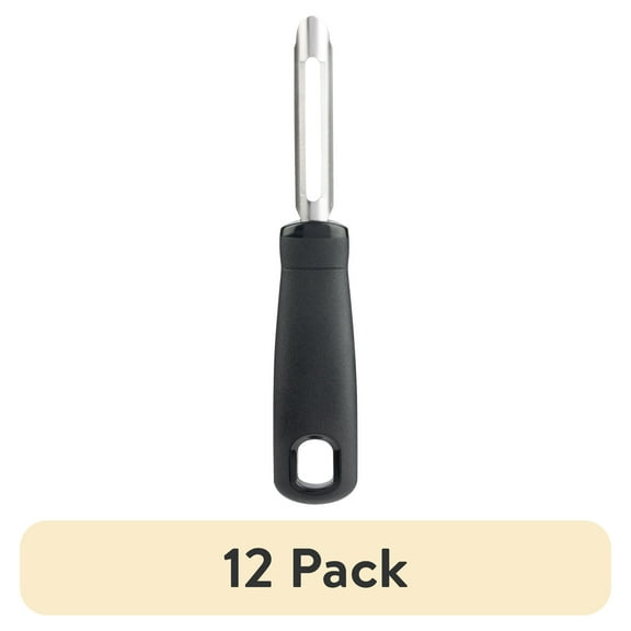 (12 pack) Mainstays 6in Stainless Steel Fruit and Vegetable Peeler, Black