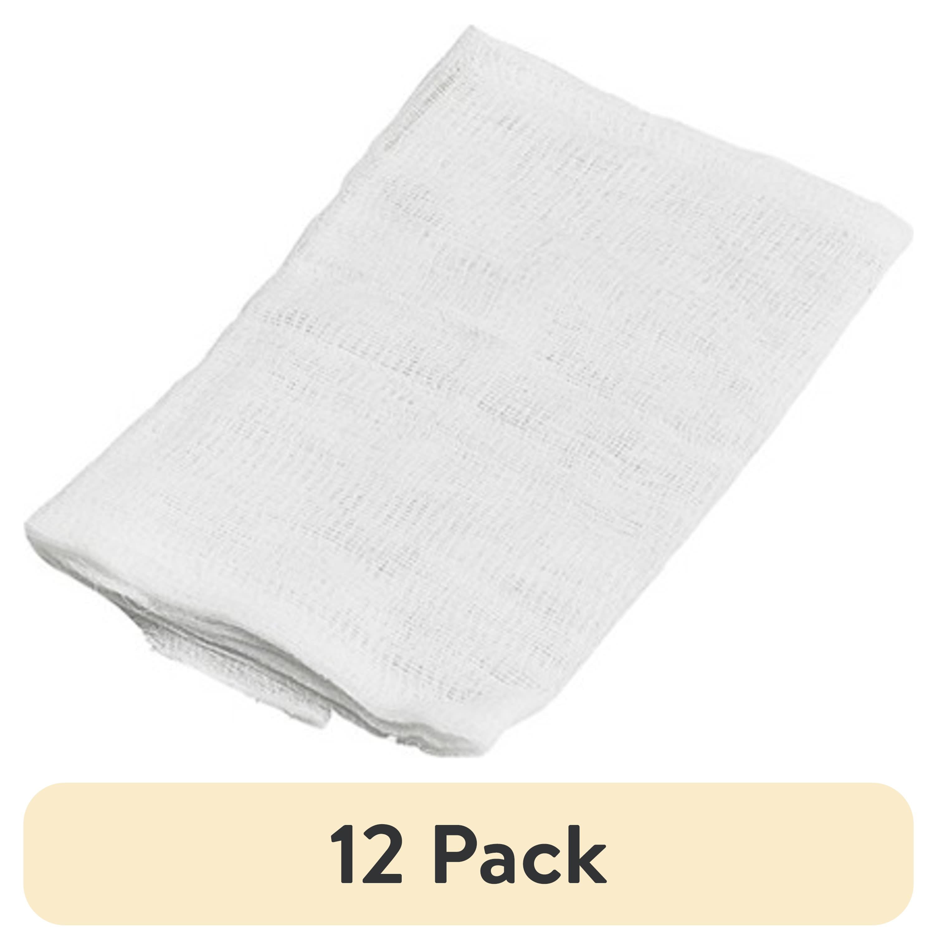 (12 pack) Mainstays 100% Cotton Cheesecloth, 4 Square Yards, Reusable Mesh Straining Cloth for Cheese Making, Canning, Homemade Nut Milk & Cooking