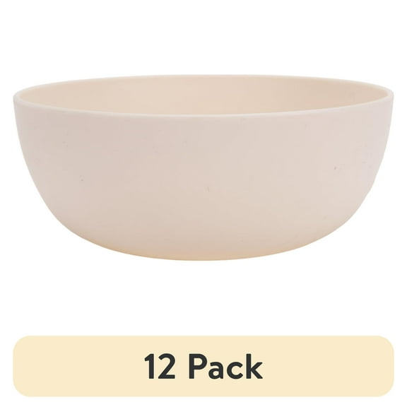 (12 pack) Mainstays - Cream Round Plastic Cereal Bowl, 38-Ounce