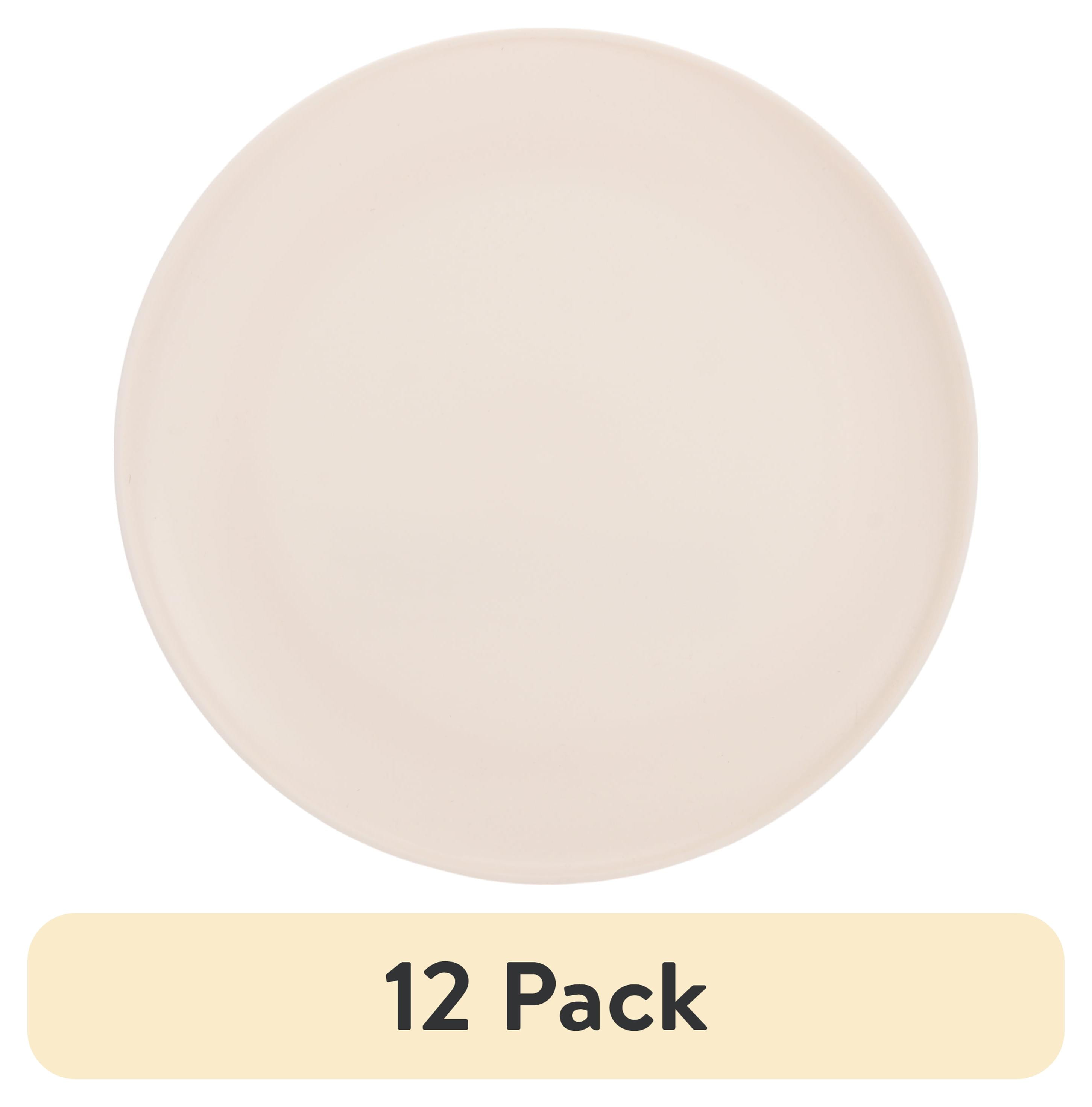 (12 pack) Mainstays - Cream Round Plastic Plate, 10.5 inch