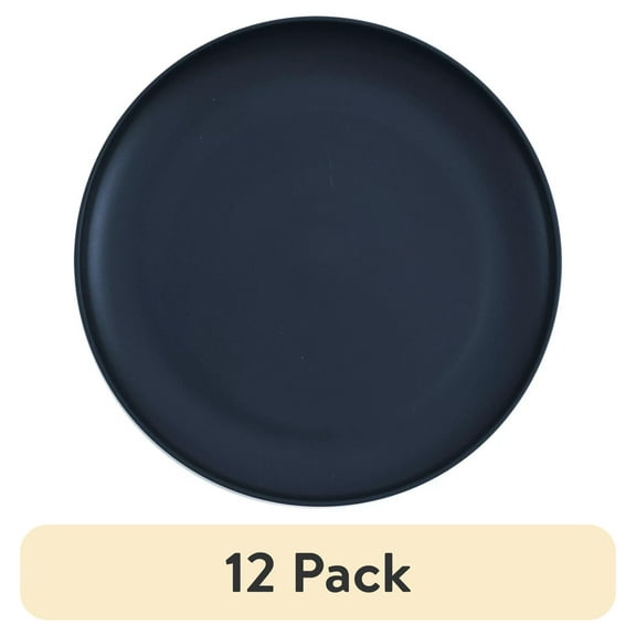 (12 pack) Mainstays - Dark Blue Round Plastic Plate, 10.5 inch