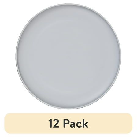 (12 pack) Mainstays 10.5" Round Plastic Plate, Gray