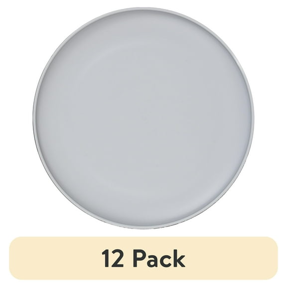 (12 pack) Mainstays 10.5" Round Plastic Plate, Gray