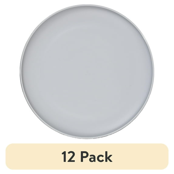 (12 pack) Mainstays 10.5" Round Plastic Plate, Gray