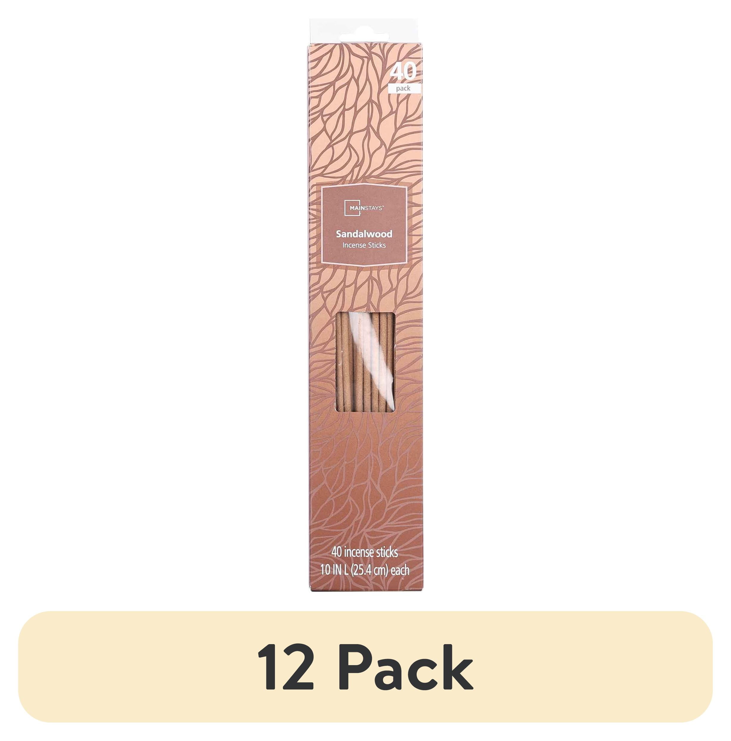 (12 pack) Mainstays Incense Sticks, Sandalwood Fragrance (Brown), 40 Pack