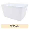 thumbnail image 1 of (12 pack) Mainstays Large Plastic Storage Bin, Arctic White, 1 of 7