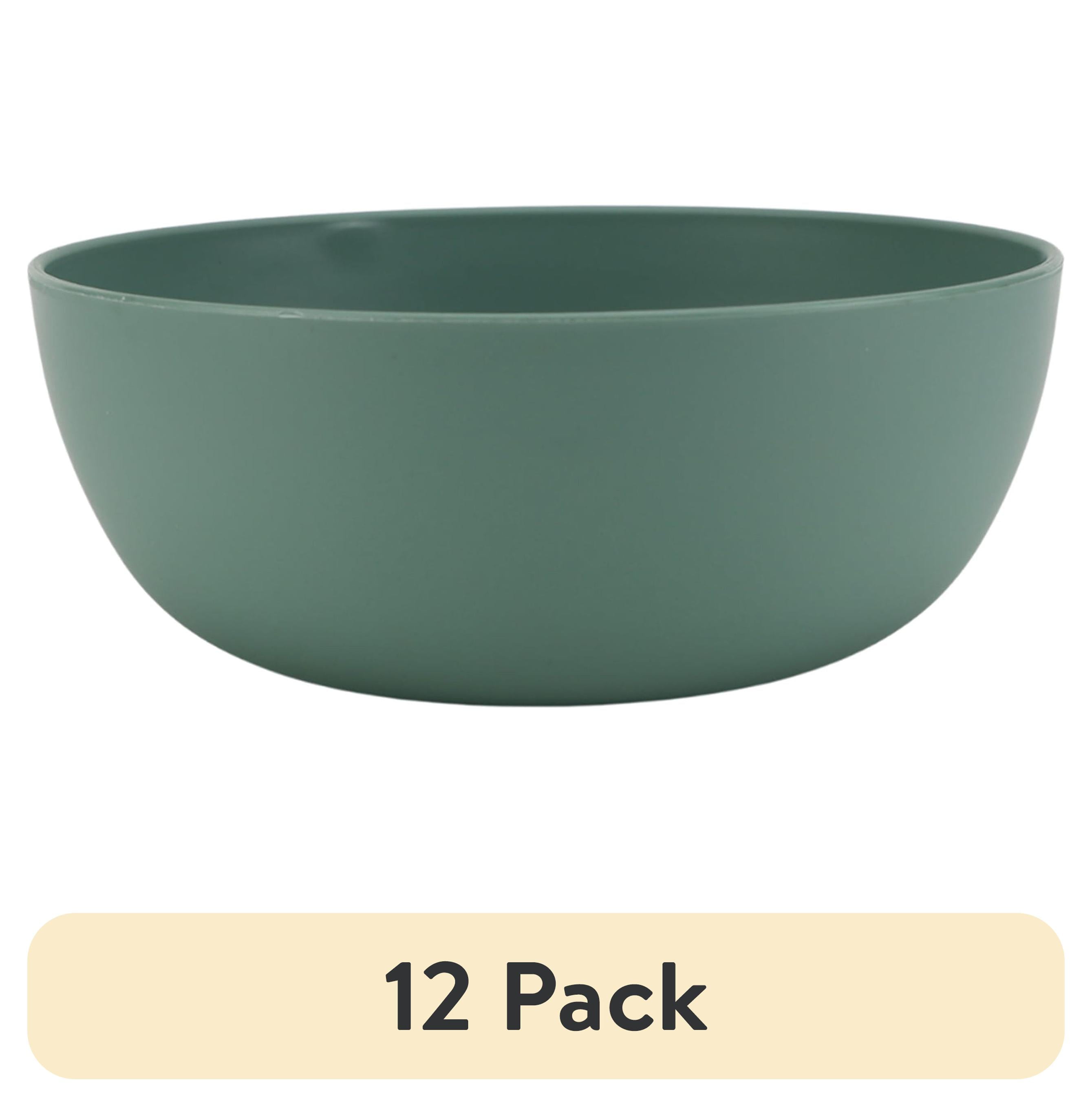 (12 pack) Mainstays - Sage Round Plastic Cereal Bowl, 38-Ounce