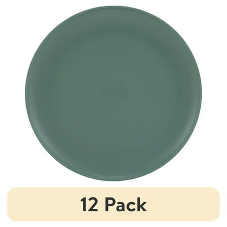 (12 pack) Mainstays - Sage Round Plastic Plate, 10.5 inch