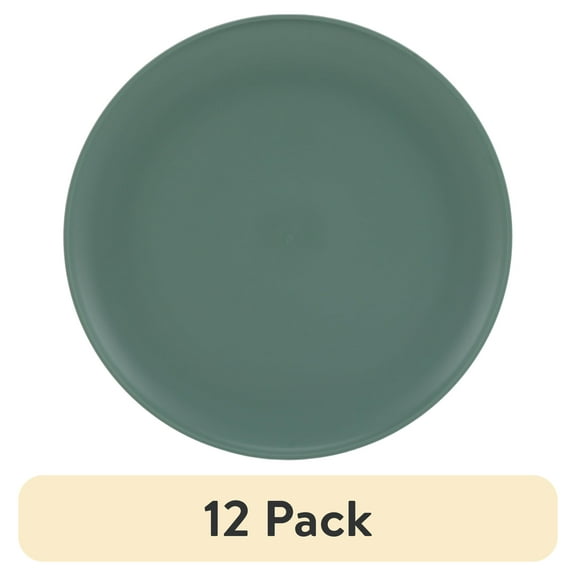 (12 pack) Mainstays - Sage Round Plastic Plate, 10.5 inch