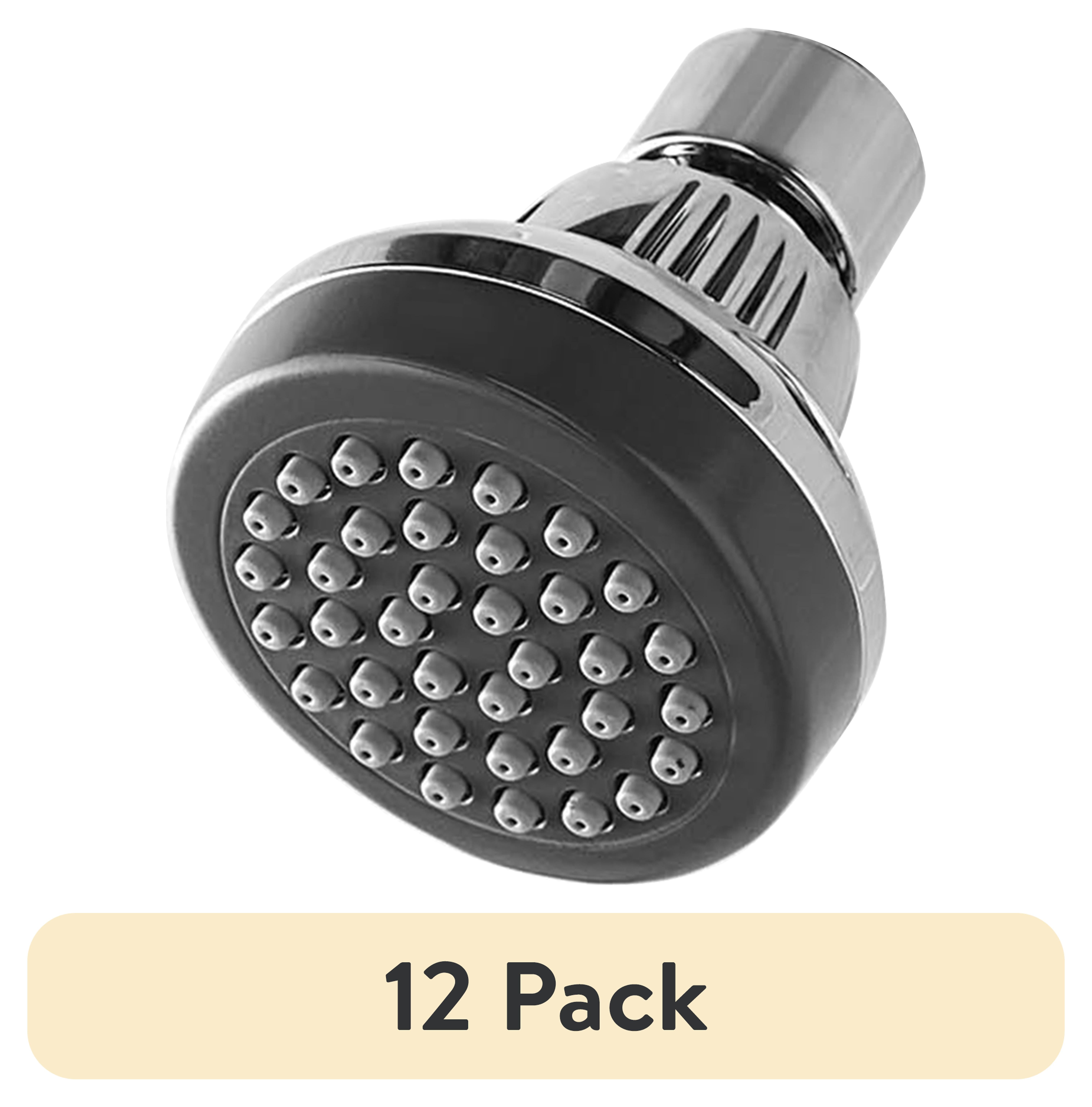 (12 pack) Mainstays Single Setting Shower Head in Chrome with Rub-Clean Nozzles