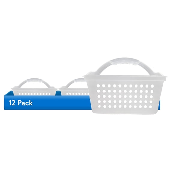 (12 pack) Mainstays Small Portable Shower Caddy Frost Plastic
