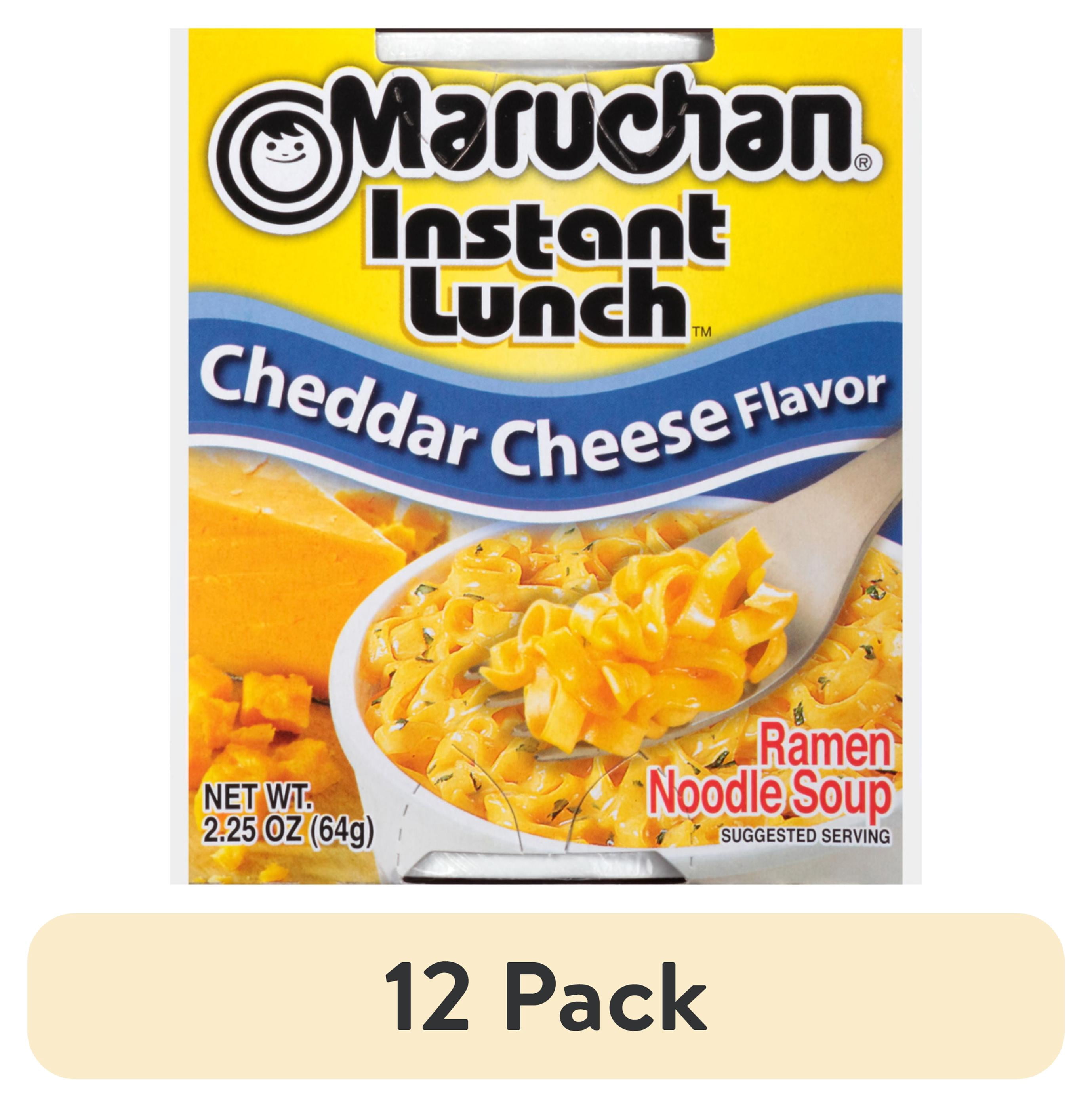 (12 pack) Maruchan Instant Lunch Cheddar Cheese Ramen Noodles, Shelf Stable Cup, 2.25 oz