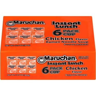 (12 pack) Maruchan Instant Lunch Chicken Flavor Ramen Noodles, 2.25 oz, 6 Count Shelf Stable Cup