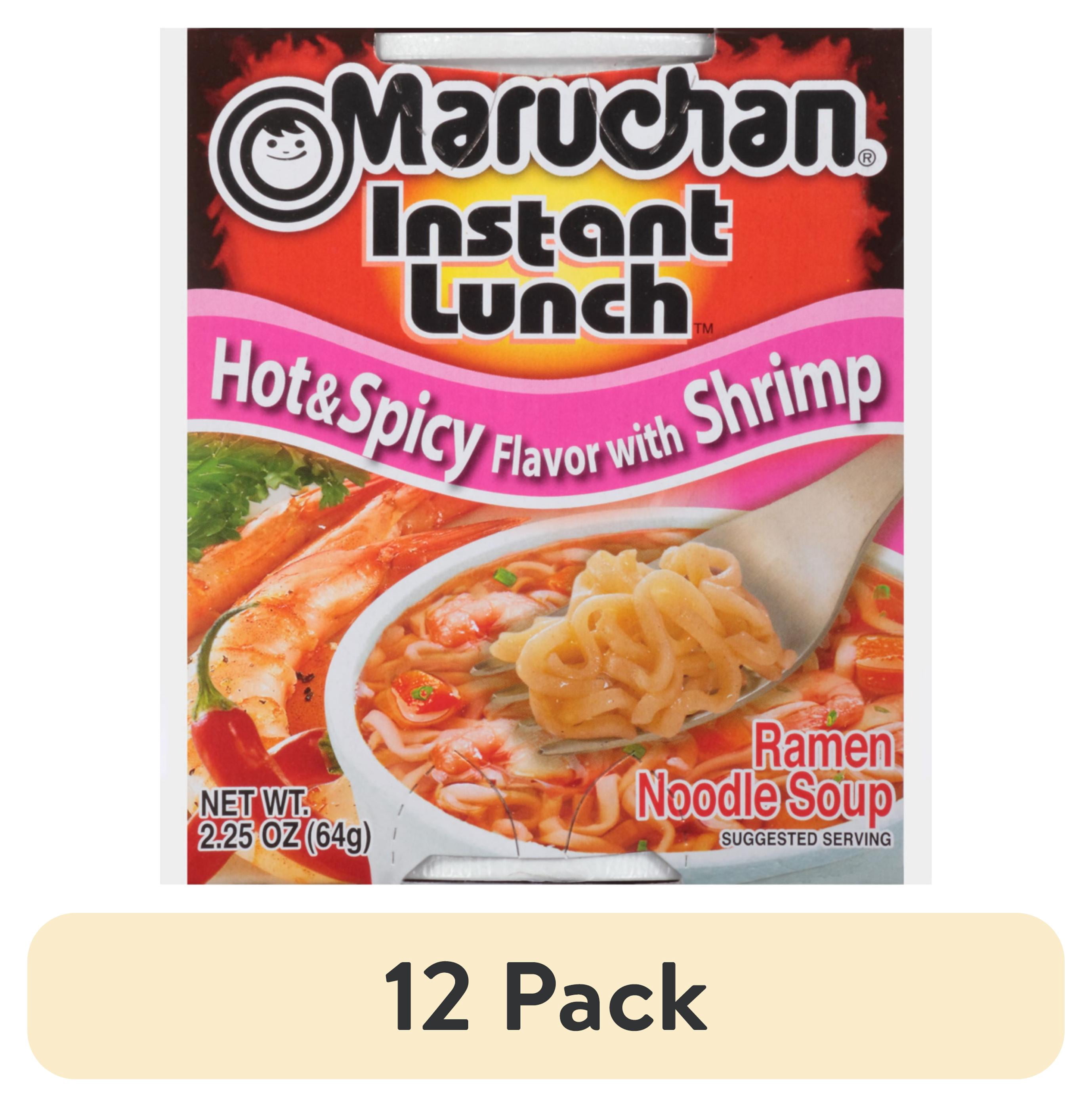 (12 pack) Maruchan Instant Lunch Ramen Noodles, Hot & Spicy Shrimp Flavor, 2.25 oz Cup