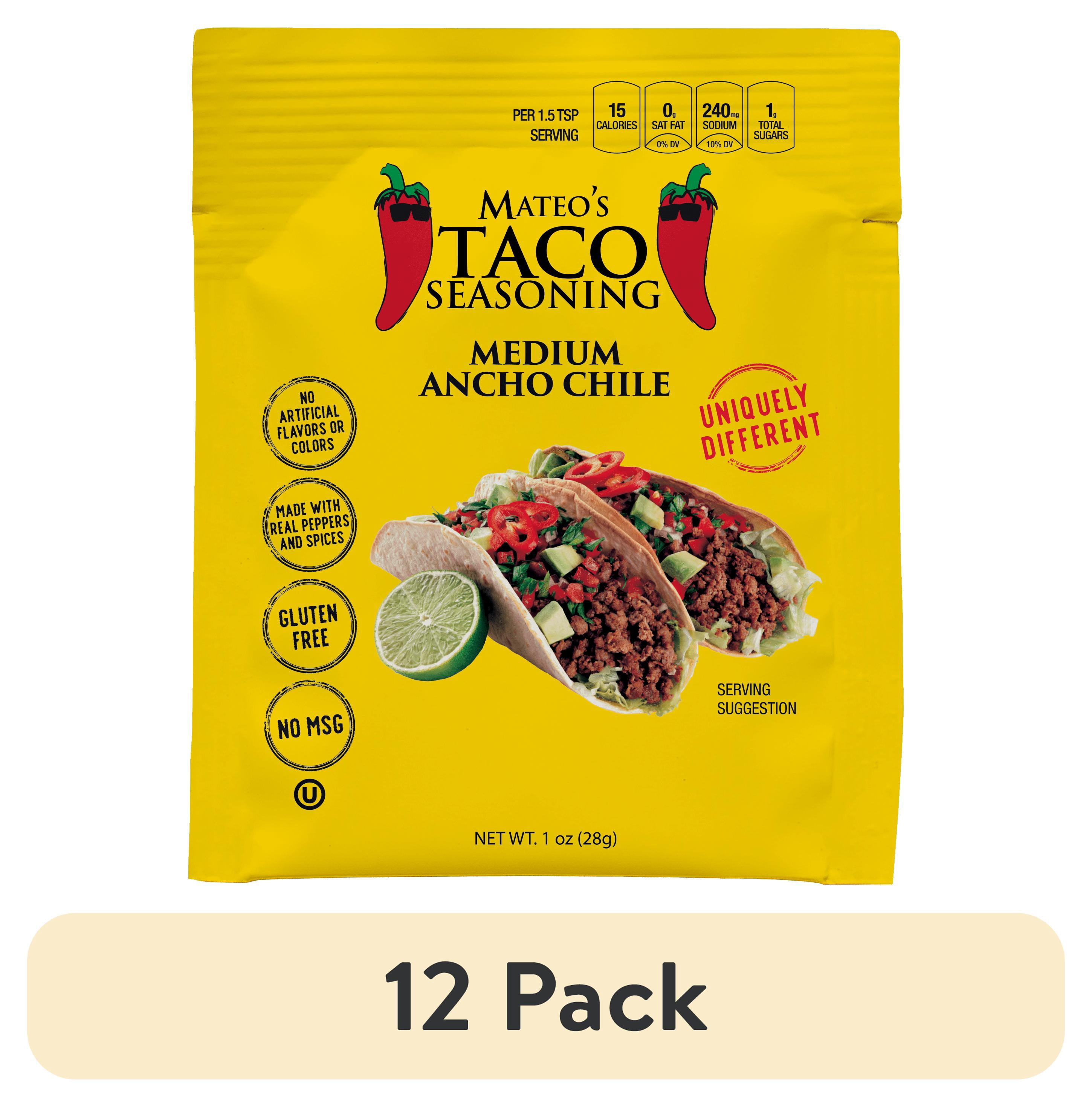 (12 pack) Mateo's Taco Seasoning Medium Ancho Chile