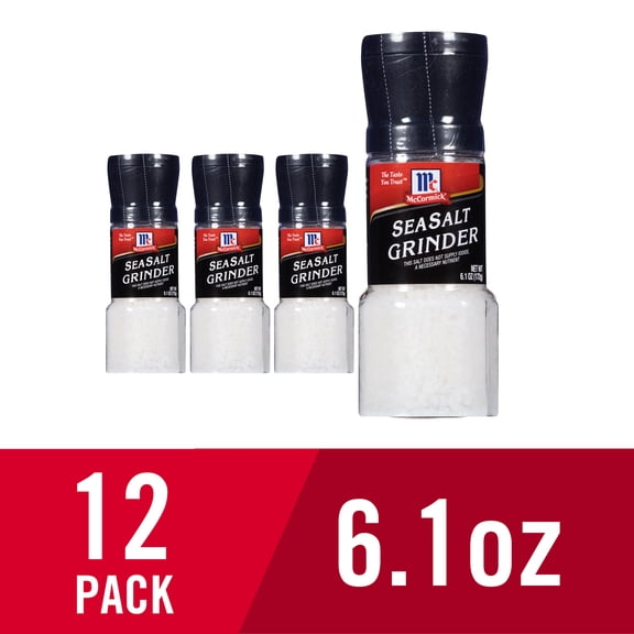 (12 pack) McCormick All Natural Sea Salt Grinder, 6.1 oz Bottle