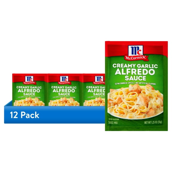 (12 pack) McCormick Creamy Garlic Alfredo Sauce Mix, 1.25 oz Packet
