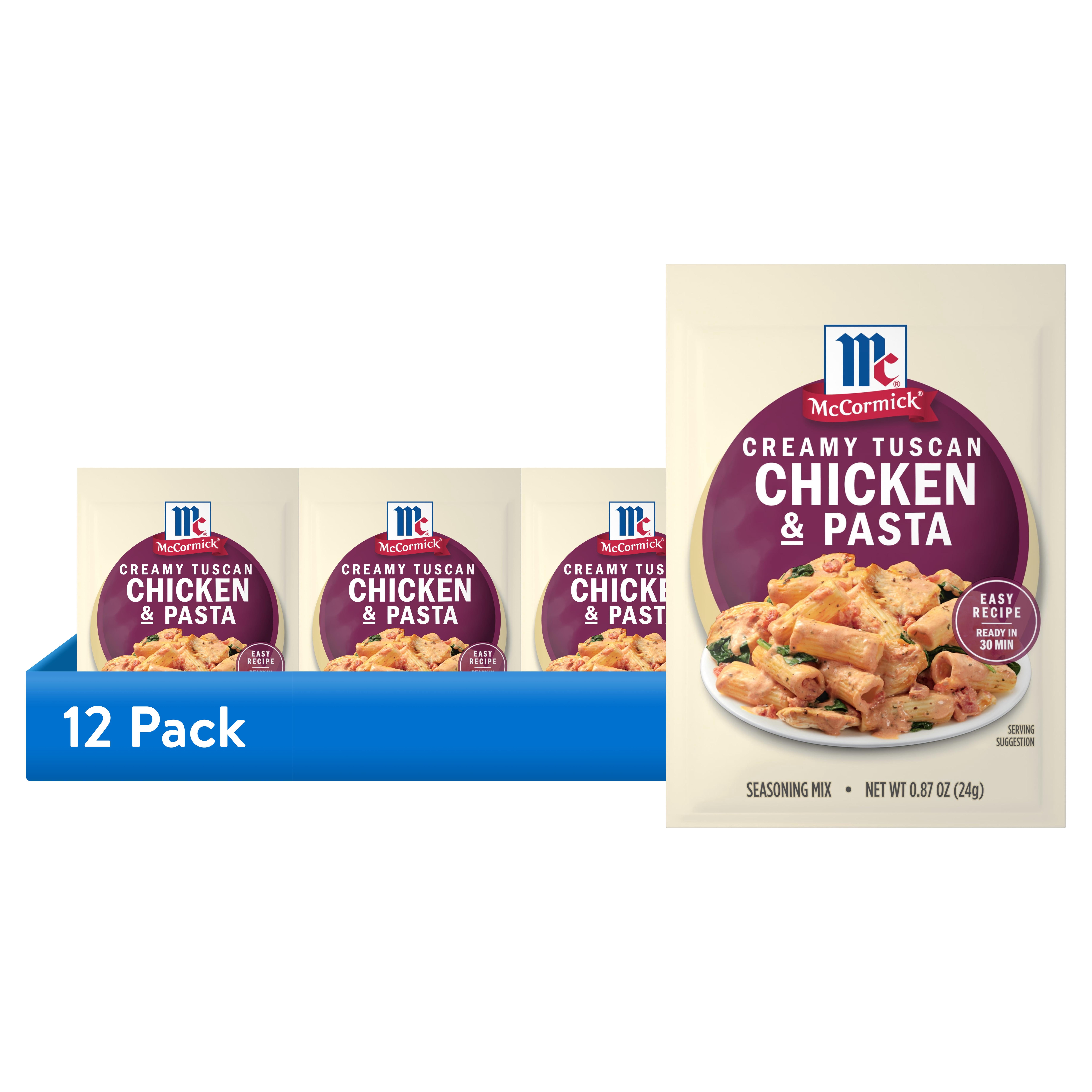 (12 pack) McCormick Creamy Tuscan Chicken & Pasta Seasoning Mix, 0.87 oz Packet