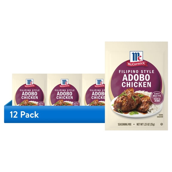 (12 pack) McCormick Filipino Style Chicken Adobo Seas, 1.25 oz Bag