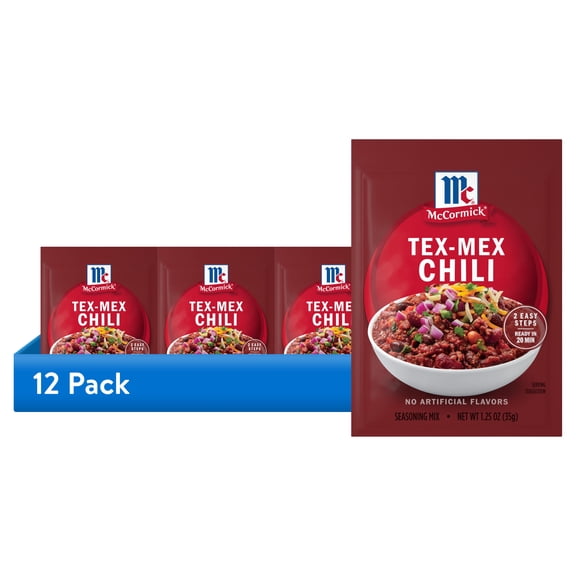 (12 pack) McCormick Tex-Mex Chili Seasoning Mix, 1.25 oz Packet