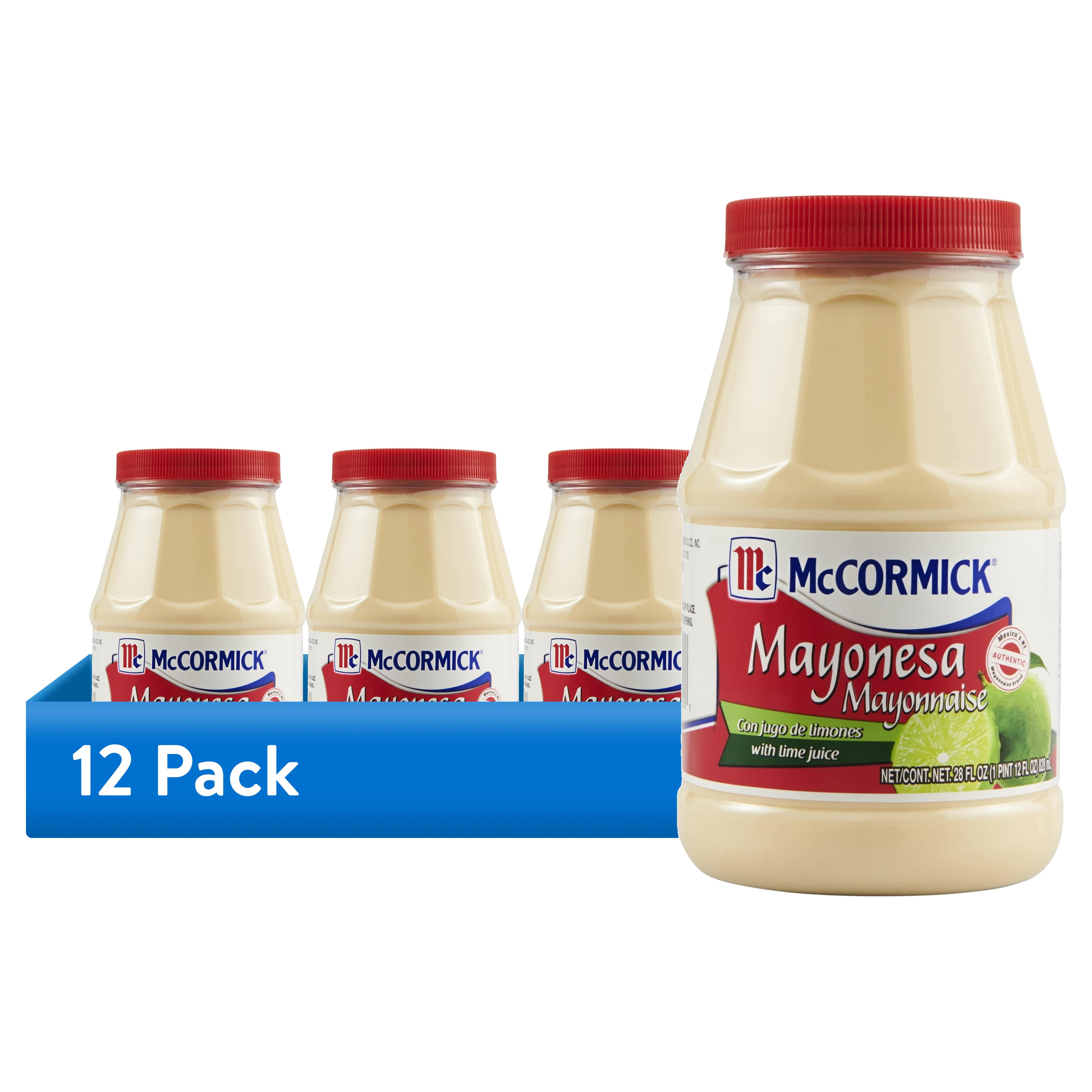 (12 pack) McCormick Mayonesa (Mayonnaise) With Lime Juice, 28.0 fl oz Jar
