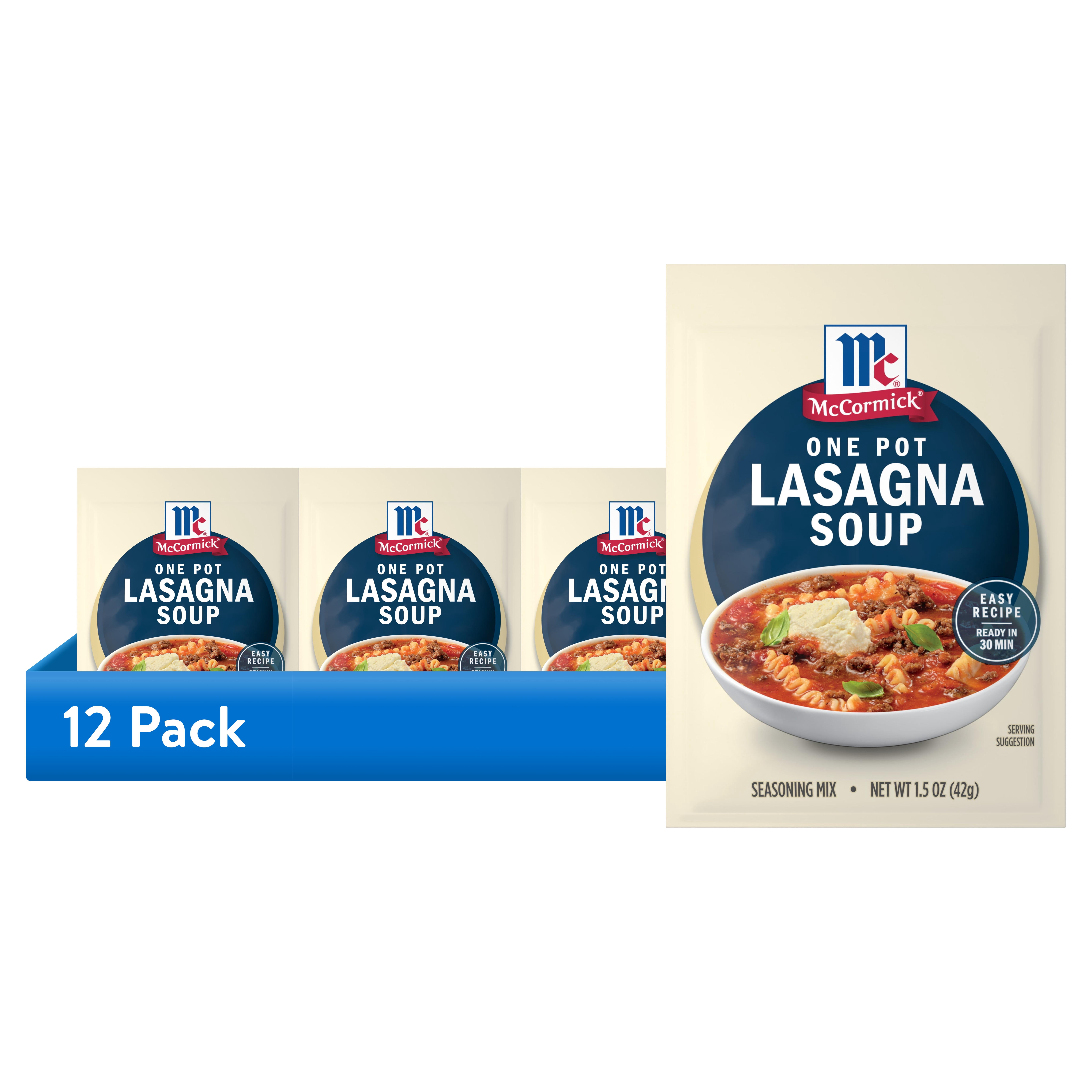 (12 pack) McCormick One Pot Lasagna Soup Seasoning Mix, 1.5 oz Packet