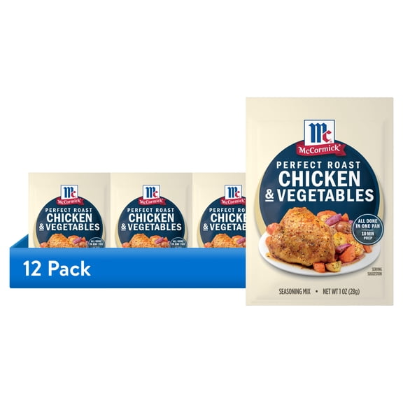 (12 pack) McCormick Perfect Roast Chicken & Vegetables Seasoning Mix, 1.0 oz Pouch