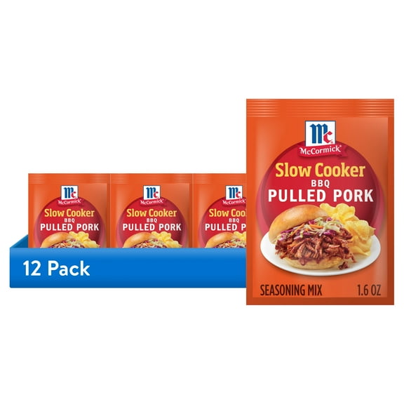 (12 pack) McCormick Slow Cooker Barbecue Pulled Pork Seasoning Mix, 1.6 oz Box