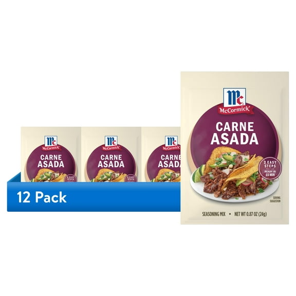 (12 pack) McCormick Street Taco Carne Asada Seasoning Mix, 0.87 oz Packet