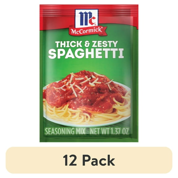 (12 pack) McCormick Thick And Zesty Spaghetti Sauce Seasoning Mix, 1.37 oz Packet