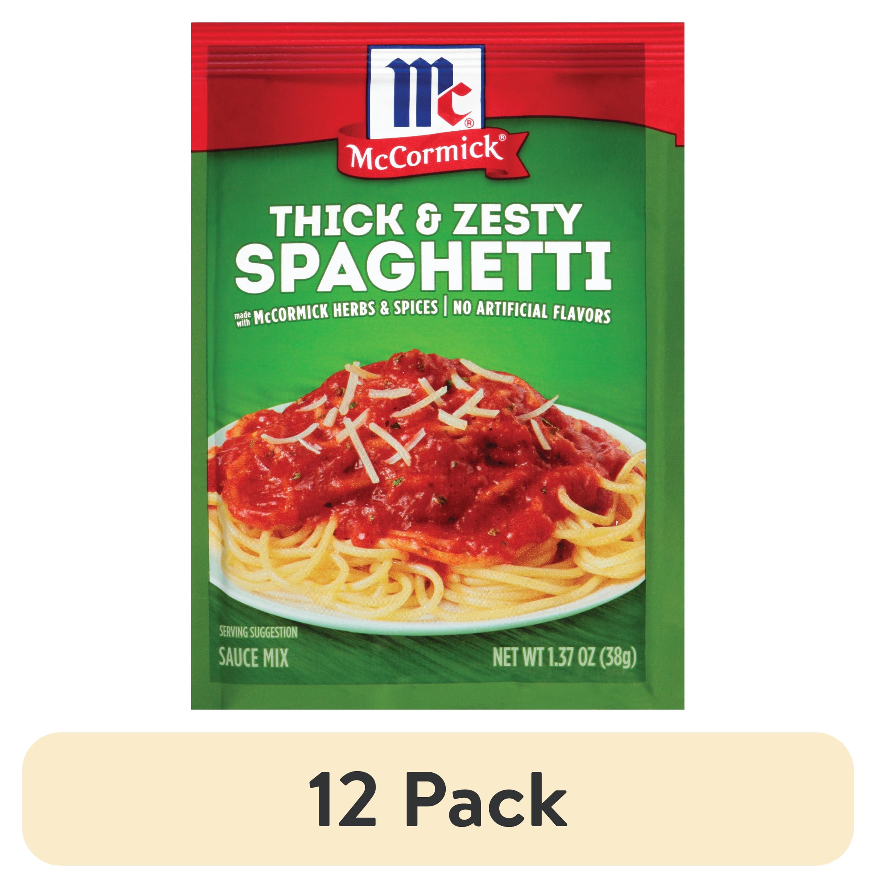 (12 pack) McCormick Thick And Zesty Spaghetti Sauce Seasoning Mix, 1.37 oz Packet