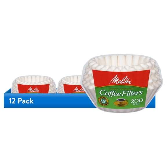 (12 pack) Melitta 8-12 Cup White Basket Coffee Filters, 200 Ct