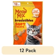 12 pack Meow Mix Irresistibles Soft Cat Treats Made With Real Chicken, 12 oz Pouch