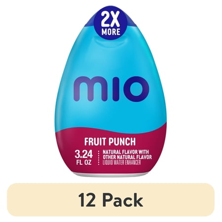 (12 pack) mio Fruit Punch Flavored with other natural flavor Liquid Water Enhancer, 3.24 fl oz Bottle
