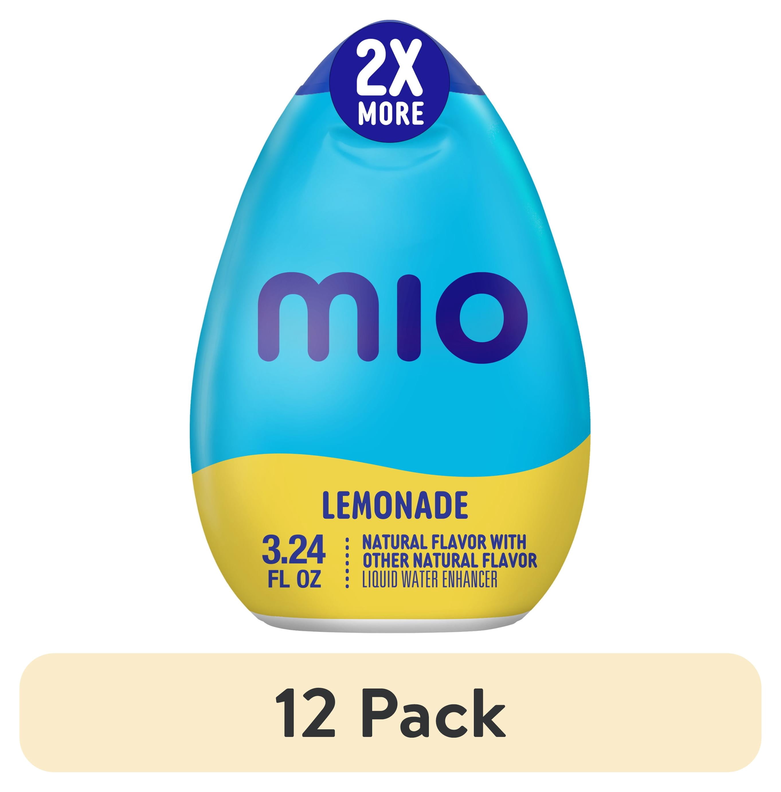 (12 pack) mio Lemonade Naturally Flavored with other natural flavor Liquid Water Enhancer, 3.24 fl oz Bottle