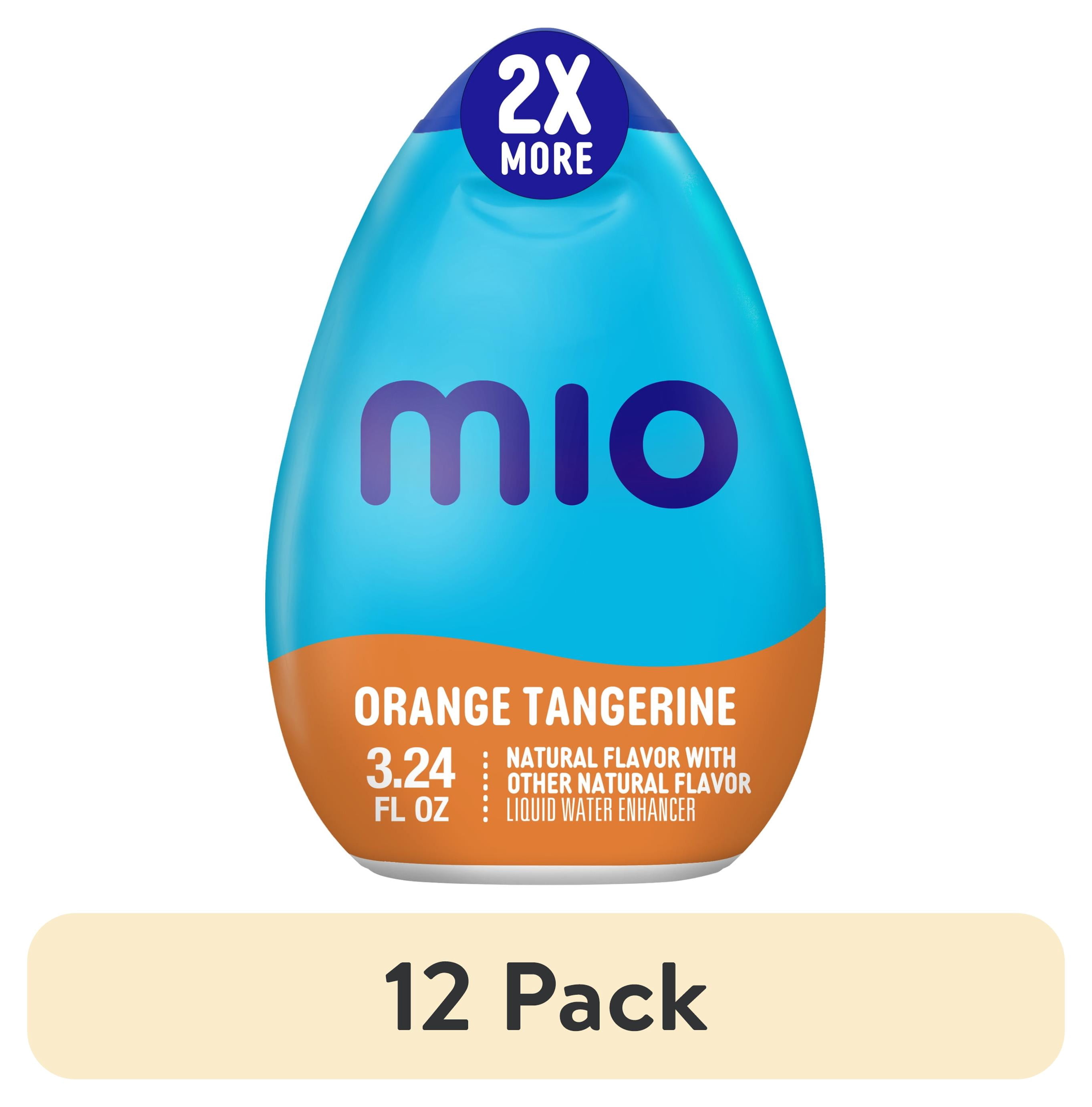 (12 pack) MiO Vitamins Orange Tangerine Sugar Free Water Enhancer with 2X More, 3.24 fl oz Big Bottle, Liquids