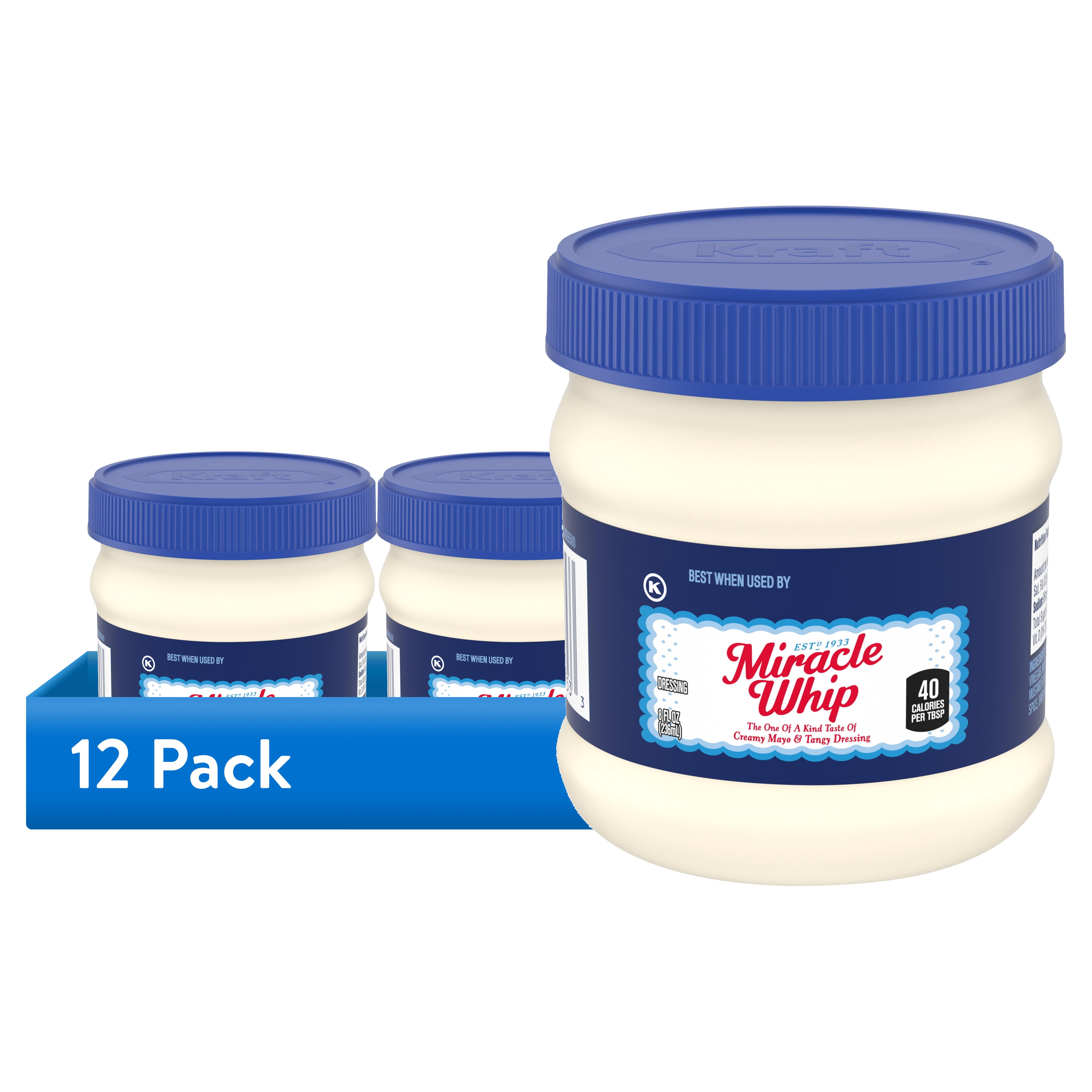 (12 pack) Miracle Whip Dressing, 8 fl oz Jar